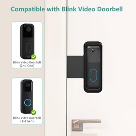 No-Drill Blink Doorbell Mount, Anti-Theft Door Mount for All-new Blink Doorbell Camera, Quick Install Doorbell Kits Ideal for Rental Apartments, No Sensor Blockage, Black