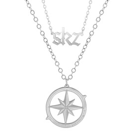 Skz's Necklace Set Stray Inspired Merch Compass Necklace Pendant Jewelry for Stay Fans Gifts