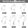 funvce Pack of 70 Screw Hooks, Cup Hook Screw with