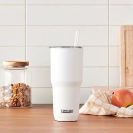 CamelBak Horizon Straw Tumbler, Insulated Stainless Steel, 30oz, White