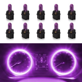 QZTYTY 10 Pack Car Instrument Light Bulb, Brake Light Bulb, 12V 21/5W Automobile Lighting Replacement Accessory, Universal Car Lighting Bulb Car T5 Halogen Instrument Light for Most Cars (Purple)