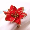 6PCS Napkin Set Red Elegant Christmas Flower Napkin for Birthday