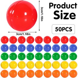 GUOYOU 50 Pcs Hollow Raffle Balls 3CM Colors Plastic Lottery Ball Fillable Balls Bingo Ball for Game Party Decoration Favors Filled