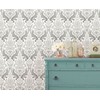 NUWALLPAPER Grey Nouveau Damask Peel And Stick Wallpaper Roll