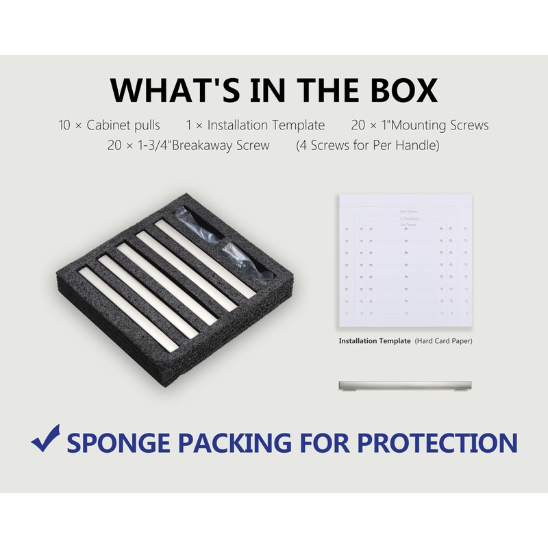 GOFFIDECO 10 Pack 5 Inch(128mm) Brushed Satin Nickel Kitchen Cabinet