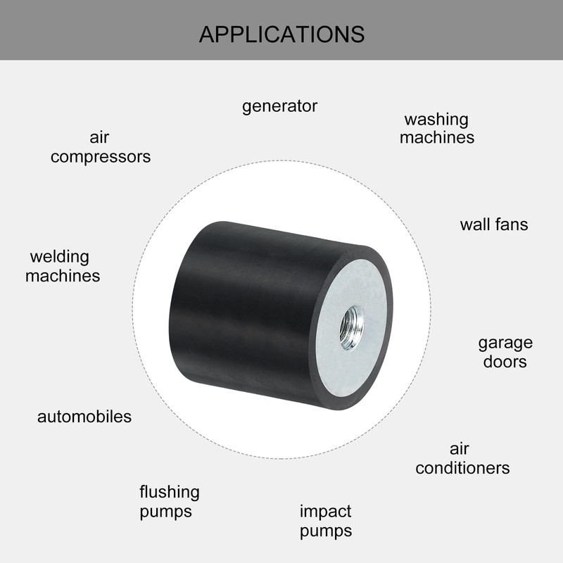 sourcing map 4Pcs 25 x 25mm M6 Thread Female Rubber