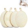 Esponja de baño natural 4 piezas exfoliante corporal de fibra