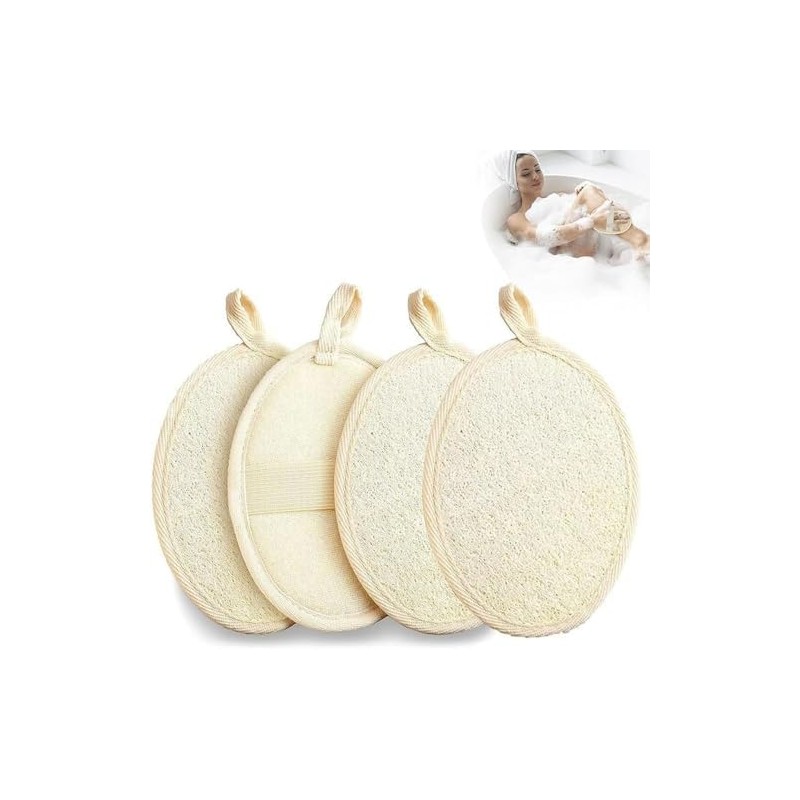 Esponja de baño natural 4 piezas exfoliante corporal de fibra