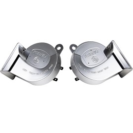 Kit de bocina de coche, bocina de camión plateada, bocina de motocicleta resistente al agua, bocina de tren para cualquier vehículo de 12 V, bocina GM para Harley moto (bocina doble plateada de 12 V)