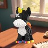 HOOLEDAY Animal Series Sunny Black Donkey Toy Building Block Set,