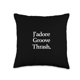 J'adore Music J'Adore (I Love) Groove Thrash, Funny Minimalist Throw Pillow, 16x16, Multicolor