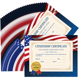 Tenare 48 Pcs Citizenship Achievement Certificate 11 x 8.5 Inches Paper Awards Recognition Achievement Certificate for Graduation Party Supplies Graduation Awards Grad Wishes Favors