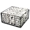 TOPZEA 2 Pack Black Metal Food Storage Basket for Pantry