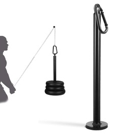 ZJRung 32 cm Fitness Weight Plate Loading Pin with 8 cm Carrying Carabiner Hook Black Home Gym Workout Weights Lifting Holder for Fitness Muscle Building