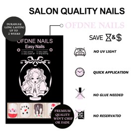 Christmas Press on Nails Extra Short Square OFDNE Winter Fake Nails False Nails with Santa Reindeer Snowman Designs Full Cover Glossy Glue on Nails Xmas Stick on Nails for Women Girls 24 Pcs