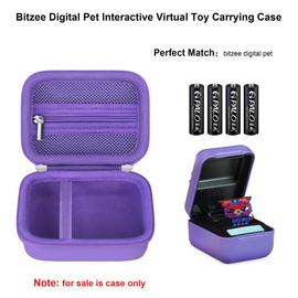 Elonbo Carrying Case for Bitzee Digital Pet Interactive Virtual Toy, Electronic Pets Kids Toys Travel Storage Cover Bag Organizer Holder, Mesh Pocket fits Batteries. Purple