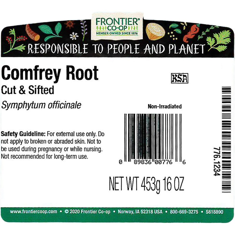 Frontier Co-op Dried Comfrey Root, Cut & Sifted - 1lb
