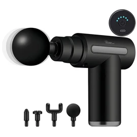newgen medicals Massage Gun: Compact Cordless Handheld Massager with 4 Attachments, 6 Levels, USB-C, 30 W (Hand Massage, Massage Device, Massage Stick)