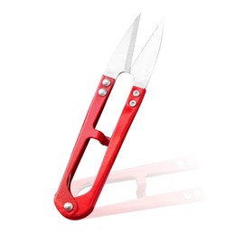 Red Color Sewing Scissors Clippers, Multipurpose Quick-Clip Yarn Thread Cutter Portable Embroidery Thrum Fishing Thread Cutter Mini Snips Trimming Nipper for Stitch Small Plants Crafts DIY Projects