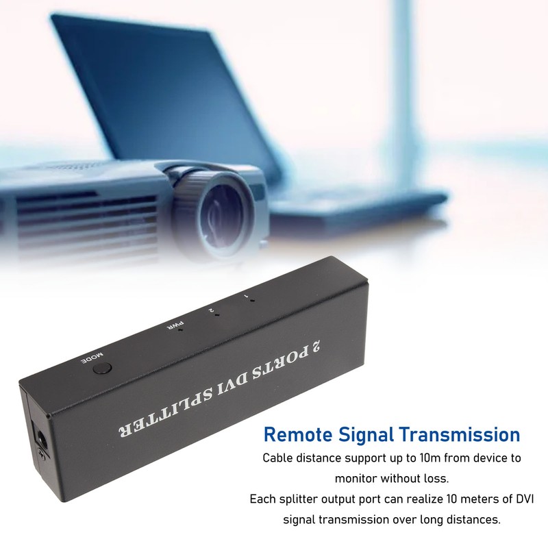 1x2 DVI Splitter 1 in 2 Out Support Resolution Up