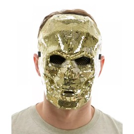 Masquerade Gold Skull Masquerade Mask for Men Women Day of the Dead Candy Skull Mask Mirror