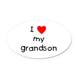 CafePress Lovemygrandson Oval Car Magnet, Euro Oval Bumper Magnet