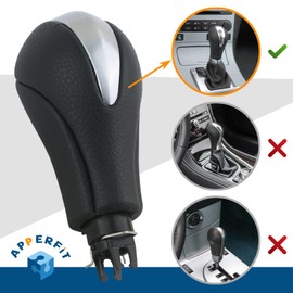 APPERFiT Gear Shift Knob for Automatic Transmission Gear Shifter 34910-JK03A Compatible with Infiniti EX35 FX35 FX50 G25 G35 G37 Q60 QX50 QX56 QX70 Black & Silver