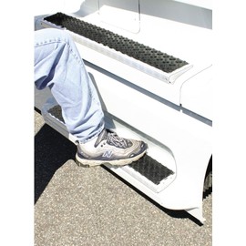 Rocky Mountain Goods Rubber Treads for Outdoor Steps - Thick 1/4” Raised Diamond Pattern Rubber Grip Safety Tread for Stairs, Boat, RV - 17” x 4” with Adhesive Strip - More Durable Than Grip Tape (1)