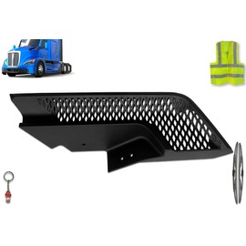 KOZAK Hood Side Fender Vent (Left Driver Side) Compatible with Kenworth T680 Next Gen 2022+, Includes Logo, 2x 22" Windshield Wipers, Keychain and Reflective Vest