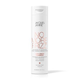 Jacques Janine NO MORE FRIZZ Shampoo Anti-Frizz Profesional, Protección Térmica 24 Horas, Sin Sulfatos ni Parabenos, Fórmula con Ama-Oil, 240ml