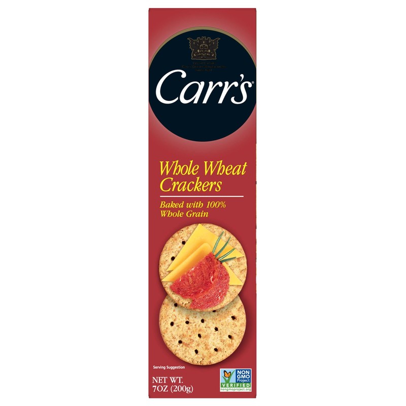 Carr's, Whole Wheat Crackers, Non-GMO Project Verified, Baked with 100%