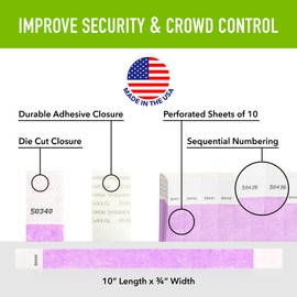 100 WristCo Berry Tyvek Wristbands for Events - Comfortable Tear Resistant Paper Bracelets ID Wrist Bands for Concerts Festivals Admission Party Identification