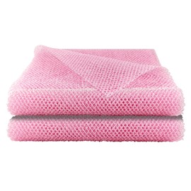 2 Pack African Net Sponge, 8 * 25 Inches Bath Sponge, African Exfoliating Net Long, Wash Cloths, Body Scrubber Net for Skin Smoother (Pink)
