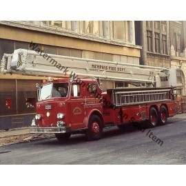 Pirsch Memphis Fire Department Snorkel Fire Truck VTG Photograph Print 8.5x11"