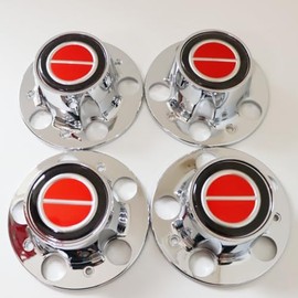 PPCovers 4PCS Replacement for Ranger Bronco II Explore Chrome Wheel Center Cap Hub Caps with RED Center