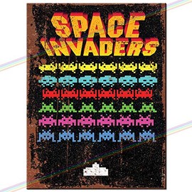 Metal Signs - Space Invaders Retro Logo. Man Cave Tin Metal Sign Hanging Wall Plaque Kitchen Shed Garage. Medium (20cm x 15cm)