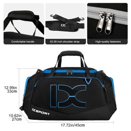 INOXTO - Bolsa de viaje para gimnasio, bolsa de viaje con bolsillo seco y húmedo y compartimento para zapatos, para mujeres y hombres, 40L/55L, impermeable, bolsa de fin de semana, para natación,