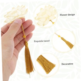 KICHOUSE Metal Bookmarks Tassels 3pcs Flower Bookmarks Metal Material for Reading and Writing