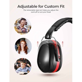 YingErTool Ear Defenders, Hearing Protection for Shooting, SNR 34 dB Adjustable Noise Cancelling Headphones for Adults, Ear Muffs for Mowing Construction