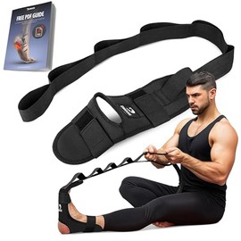 DMoose Fitness Estirador de Pie y Pantorrilla con Correa de Estiramiento Acolchada Ajustable para Fascitis Plantar, Isquiotibiales, Espolones del Talón y Alivio de Tendinitis de Aquiles - Correa de