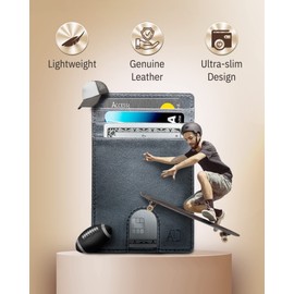 Slim Minimalist Wallets for Men & Women Leather Front Pocket Thin Mens Wallet RFID Credit Card Holder Gifts for Men