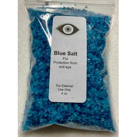 Blue Salt for Protection from Evil Eye 4 oz Bag Rituals- Spell- Purifying- Cleansing- Metaphysical- Wiccan Supplies