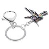 BONSNY Enamel Alloy Floral Hummingbird Bird Key Chain Keychain Ring