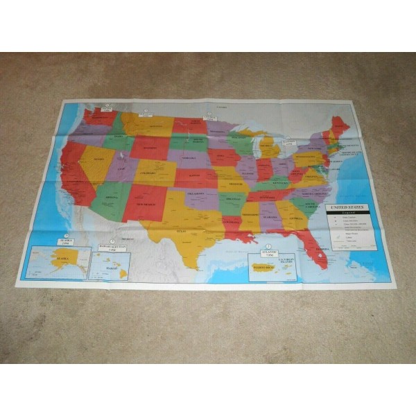Teaching Tree Wall Map of the United States, Texas Florida