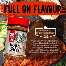 Angus & Oink | Hook Line & Sinker Rub | Maple Glazed Smoky Garlic | Perfect for Fish, Pork & Chicken | 210g