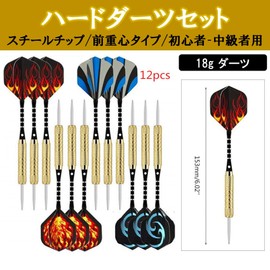 NOELAMOUR Hard Darts, Arrow Tips, Darts, Beginners, Practice Set, Beginner, Includes Storage Bag, 0.6 oz (18 g), Set of 12
