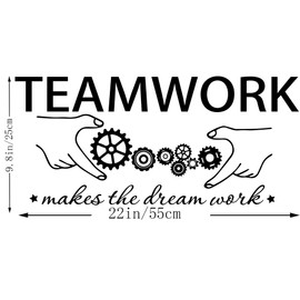 Fencosyn Teamwork Makes The Dream Work Motivational Quote Office School Classroom Cubicle and Bedroom Inspirational Wall Art Decal Stickers Decor