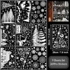 Fassory 9 Sheets 269 Pcs White Christmas Window Stickers, Reusable