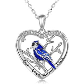 Wbreaz Jay Necklace Bird Necklace Blue Jay Pendants Bird Gifts for Bird Lovers Women Jewelry Gift