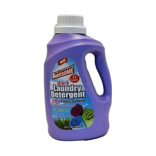 Awesome 807204 Wholesale Awesome Liq Detergent 64Oz 2 in 1 Frsh X